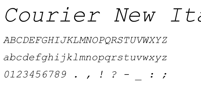 Courier New Italic font